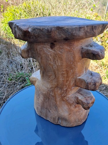Rustic elm side - rustic, stool