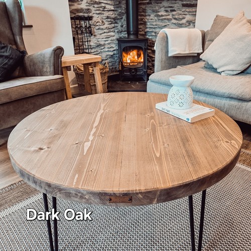 Round coffee table - table, rustic