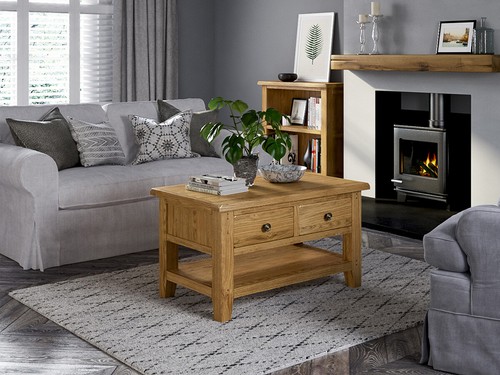 Oak small coffee table - table, –