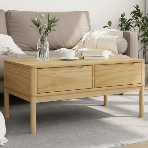 Coffee table solid pine - pine, brown