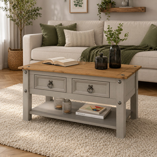 Corona coffee table grey wax - coffee,