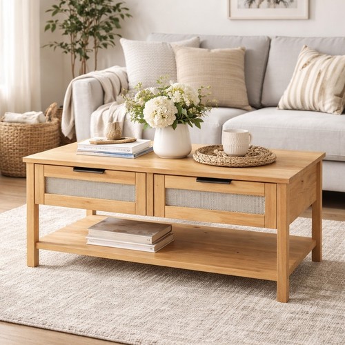 Oak coffee table solid wood - oak,