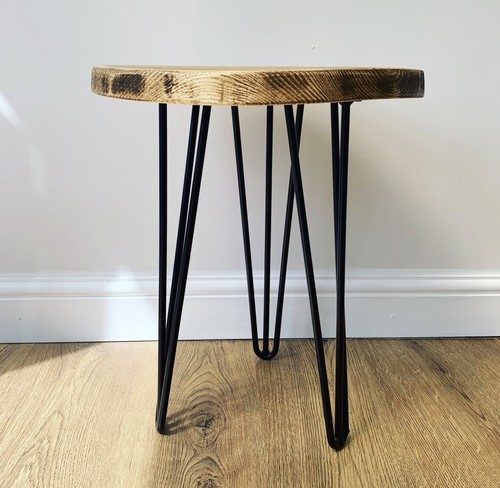 Rustic circle side table - rustic,