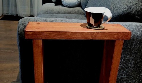Rustic wooden end coffee - wooden,